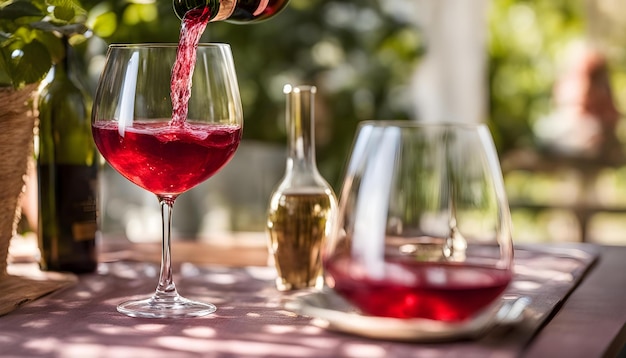 three wine glasses with one that has the word quot on it