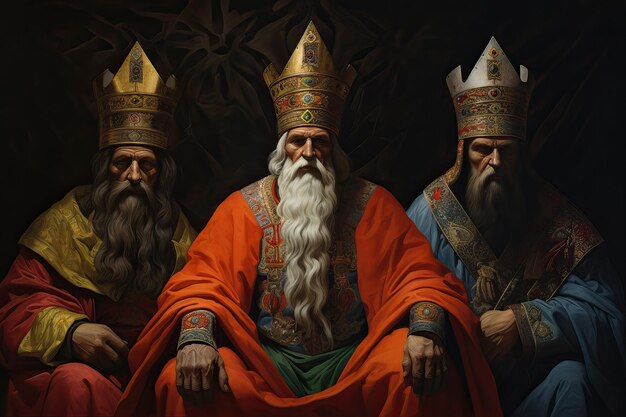 三 人 の 賢者 たち は イエス の 誕生 の 消息 を 待つ