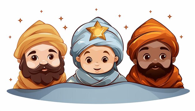 Foto i tre magi dall'est visitarono il bambino gesù sullo sfondo una notte piena di stelle