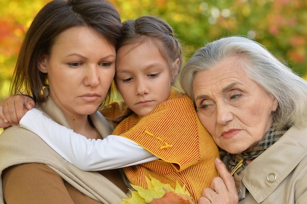 Three women close up mother, grandmother and child