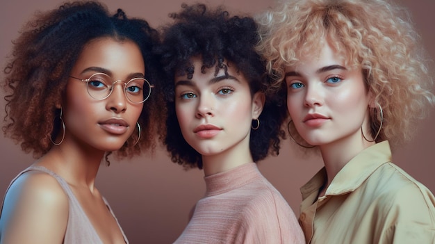 Three women in a group photo wearing glasses