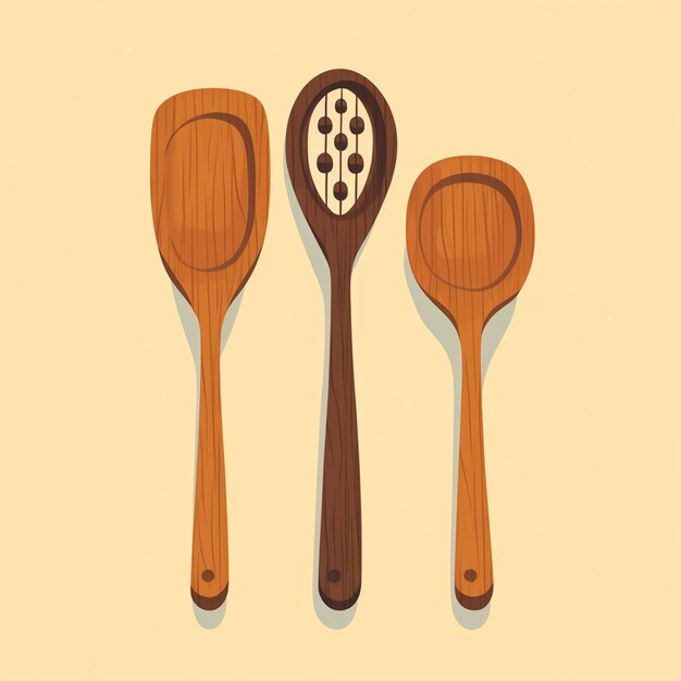 Photo three wooden cooking utensils graphic