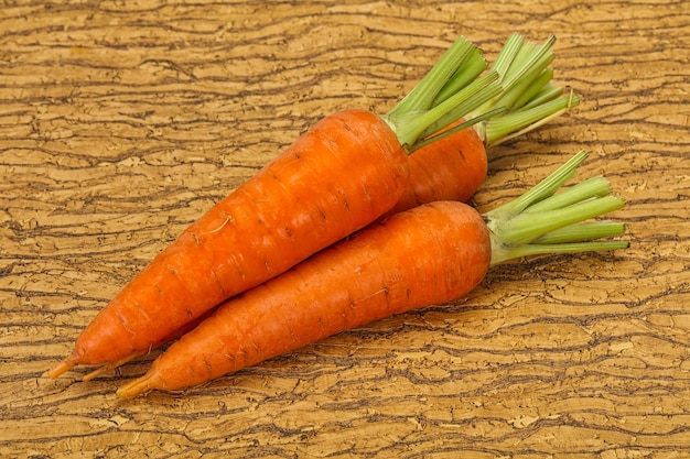 Three Young fresh ripe carrot