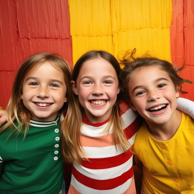 Three Young Girls Standing Together