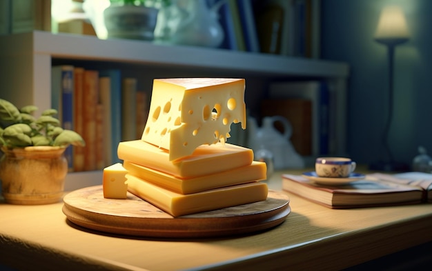 ThreeDimensional Cheese Illustration Generative AI