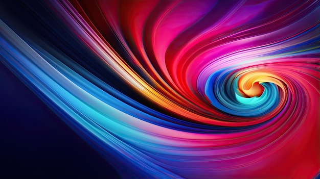 ThreeDimensional Colorful Swirl Art for Poster and Banner Design Vivid Vortex Over a Blue Brush