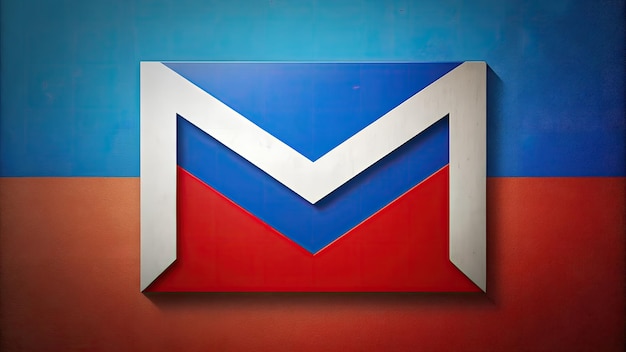 a threedimensional Email logo against a textured wall with contrasting colors