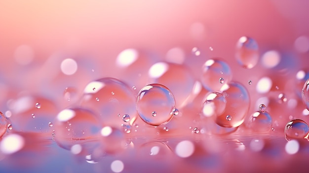 A threedimensional illustration of pastelcolored bubbles drifting against a pink backdrop Generative AI