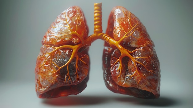 Photo threedimensional model of human lung anatomy