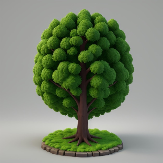 Photo threedimensional tree with foliage