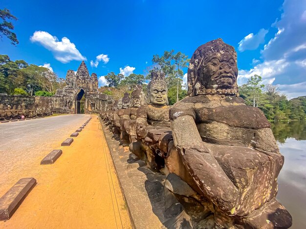 The threelevel mount bayon temple a temple of the khmer civilization located on the territory of angkor in cambodia