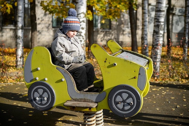 A threeyearold boy on the playground