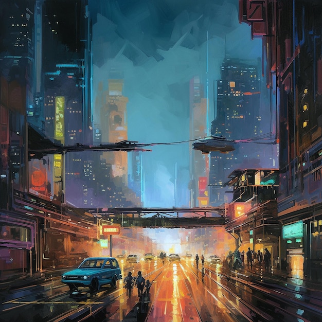 A thrilling futuristic cityscape with sleek skyscrapers