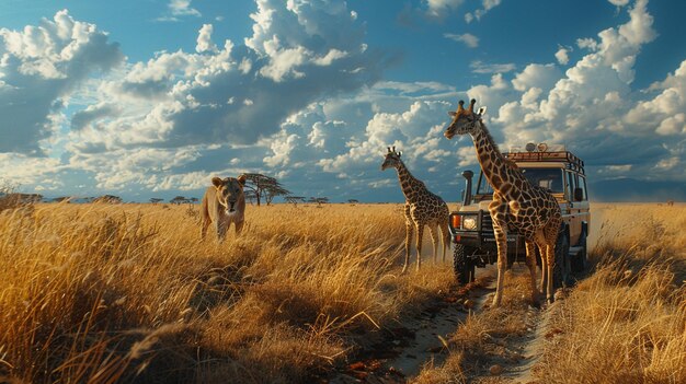 Photo a thrilling safari adventure background