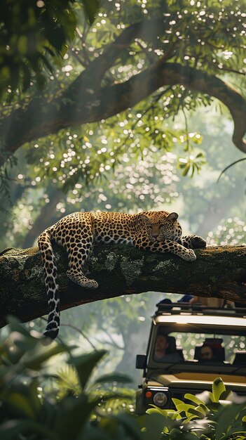 Foto un'emozionante scena di safari nel parco nazionale di yala