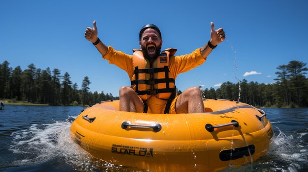 Thrilling Water Trampoline Fun