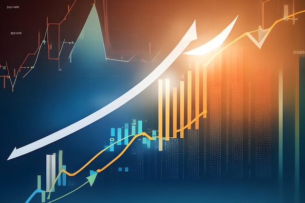 번창하는 금융 성장 차트 모든 스파이크에서 성공 이 다이내믹 이미지를 통해 번영에 투자하세요