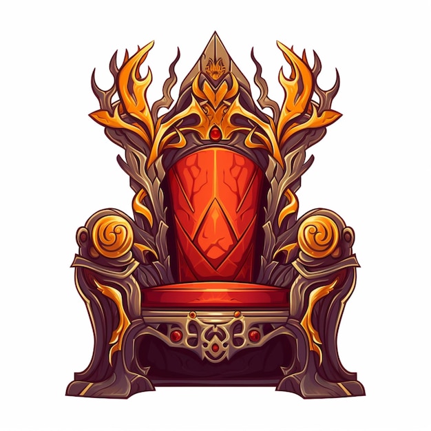 Throne 2d cartoon vector illustration on white background