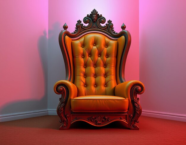 throne chair with neon