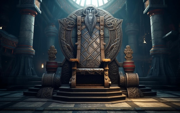 A throne with the word throne on it