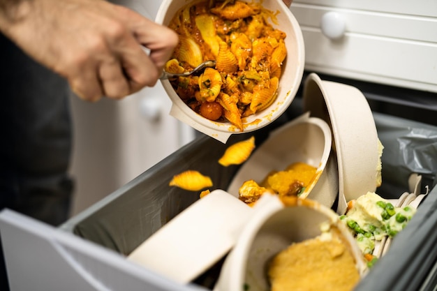 Выбрасывайте остатки еды в мусор