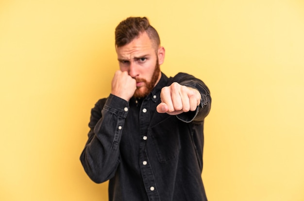 Photo throwing a punch anger fighting due to an argument boxing