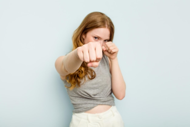 Photo throwing a punch anger fighting due to an argument boxing