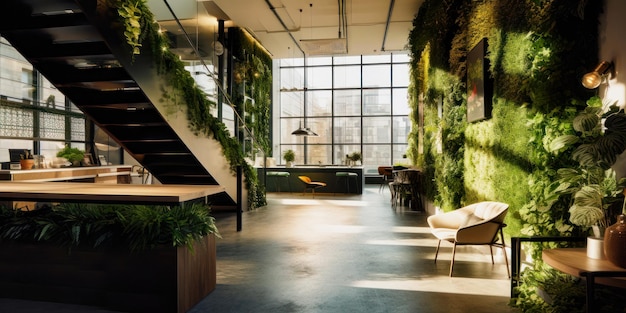 Thuis tuinieren interieur Kamer met organisch groen design generatieve ai
