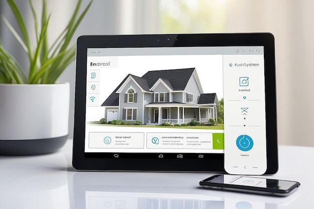 Thuisbeheerssysteem op afstand op een digitale tablet of telefoon