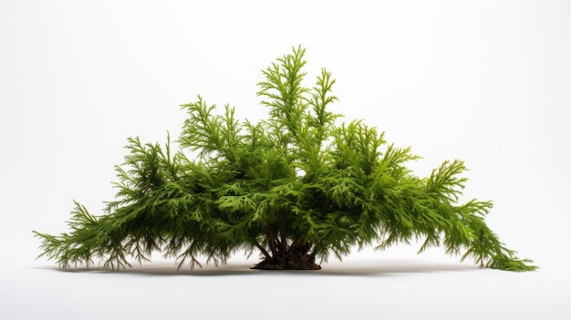 Thuja seedling on white background