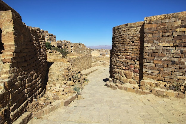 Villaggio di thula nelle montagne yemen