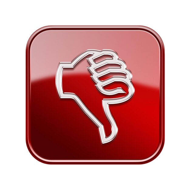 thumb down icon glossy red