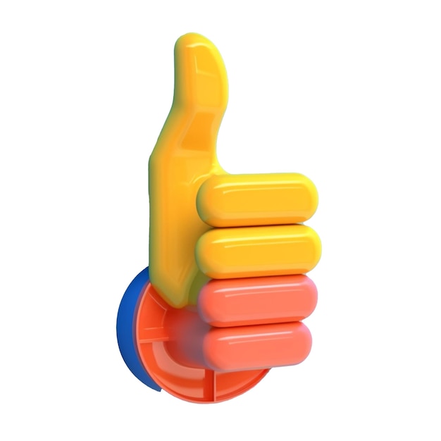 Thumbs up in 3D style trending color palette with Generative AI