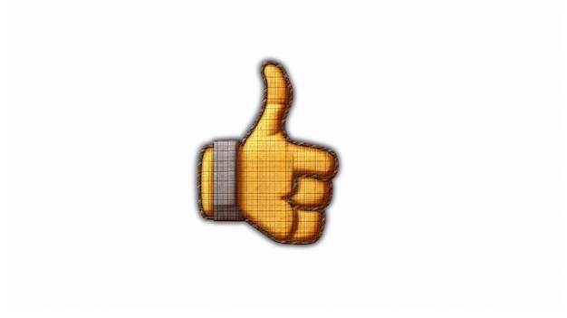 thumbs up emoji embroidered patch badge on isolated Ai Generative