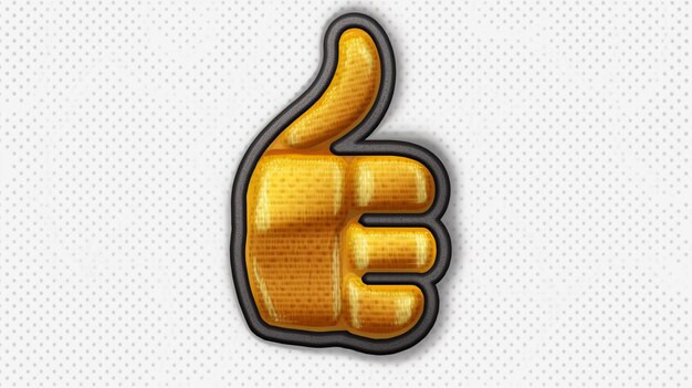 Thumbs up emoji geborduurde patch badge op geïsoleerde Ai Generative