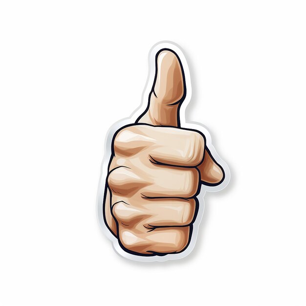 thumbs up plain sticker with white background