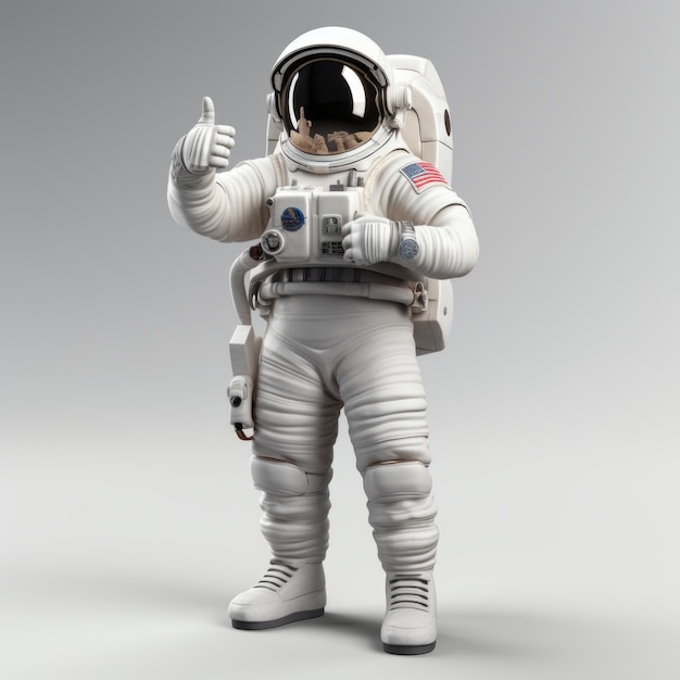 Thumbs Up in Space The Realistic 3D Astronaut