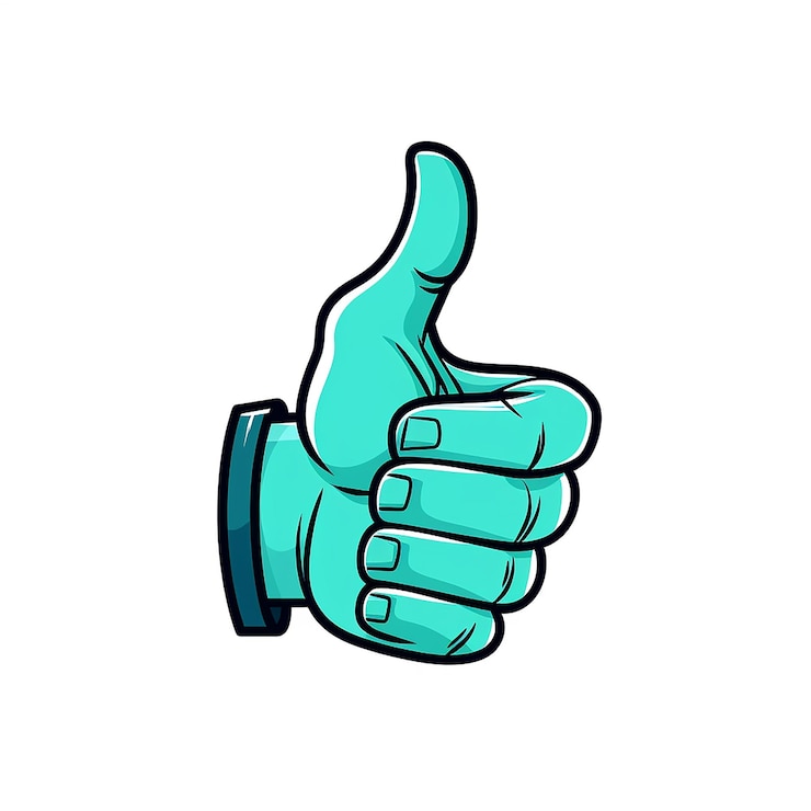 Photo thumbsup colored vector illustration