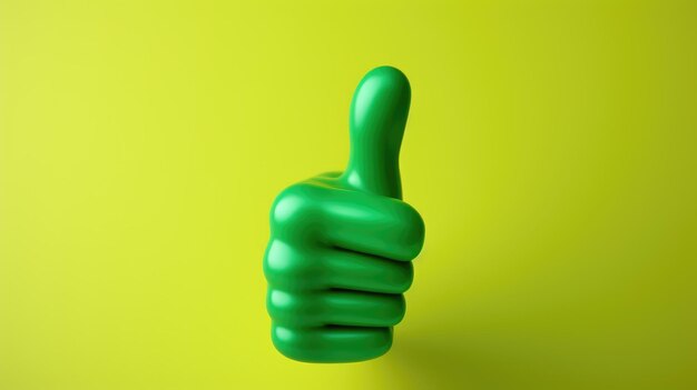 A thumbsup emoji with a bright green background