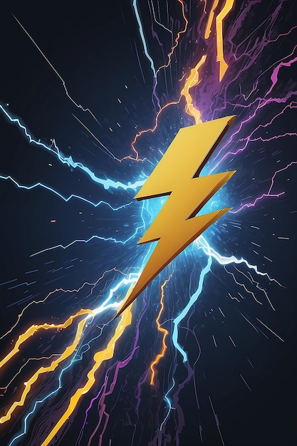 Thunder bolt on book illustration Generative AI