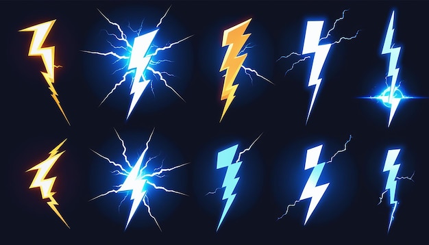 Thunderbolt Effect Vector illustratie in cartoon stijl