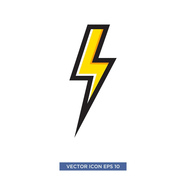 Photo thunderbolt icon vector illustration template