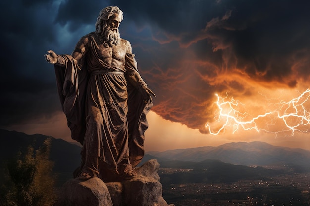 Thunderous Majesty Zeus Reigns atop Mount Olympus