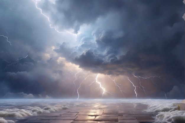 Thunderstorm Background Stormy Sky Background Thunderstorm Sky Thunderstorm Wallpaper AI Generative