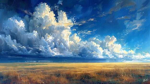 Photo thunderstorm brewing over an open prairie wallpaper