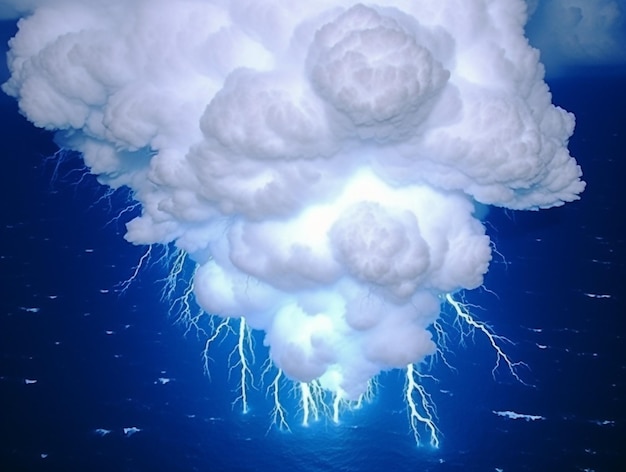 Thunderstorm in the dark background