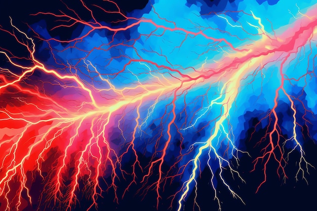 Thunderstorm pop art depict a heavy thunderstorm