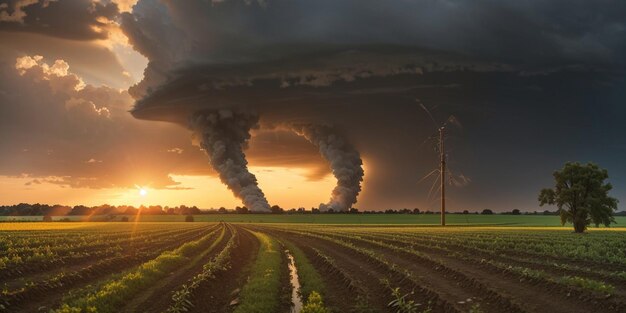 Foto paesaggio di temporale