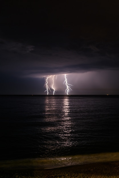 Thunderstorm on a sea