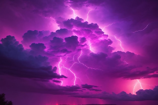 Thunderstorm Sky Pink Thunderstorm Background Pink Thunderstorm Wallpaper Pink Stormy sky Background Rainy Sky Storm clouds Ai Generative